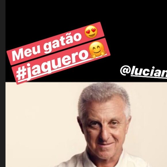 Angélica elogia Luciano Huck em montagem de aplicativo: 'Meu gatão'