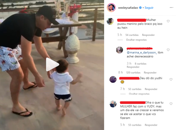 Filho mais velho de Wesley Safadão, Yudhy chama atenção dos internautas em vídeo
