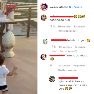Filho mais velho de Wesley Safadão, Yudhy chama atenção dos internautas em vídeo