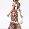 Vestido de festa online: floral com babados, da Dolce &amp; Gabbana na Farfetch, R$ 25 mil