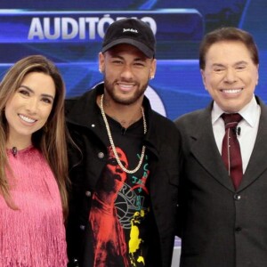Patricia Abravanel foi zoada pelo pai, Silvio Santos, ao tietar Neymar durante participação do jogador em programa do SBT