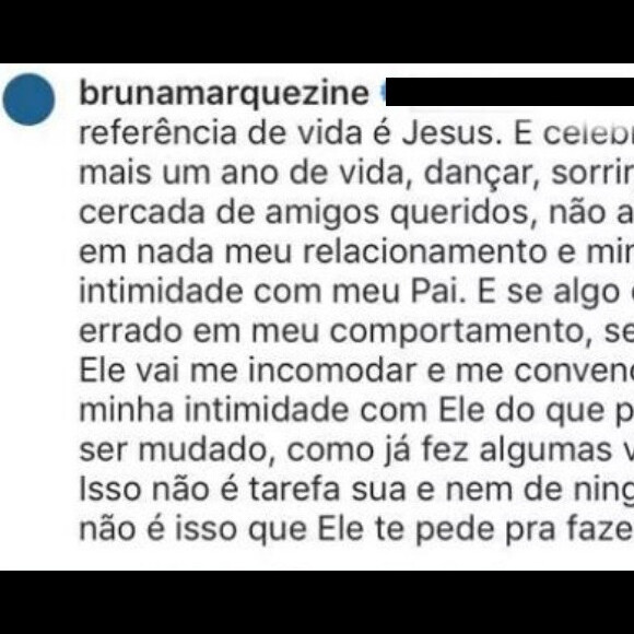 Bruna Marquezine rebate internauta sobre religião