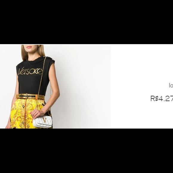 Blusa Versace escolhida por Andressa Suita pode ser comprada no Brasil por R$ 4.270