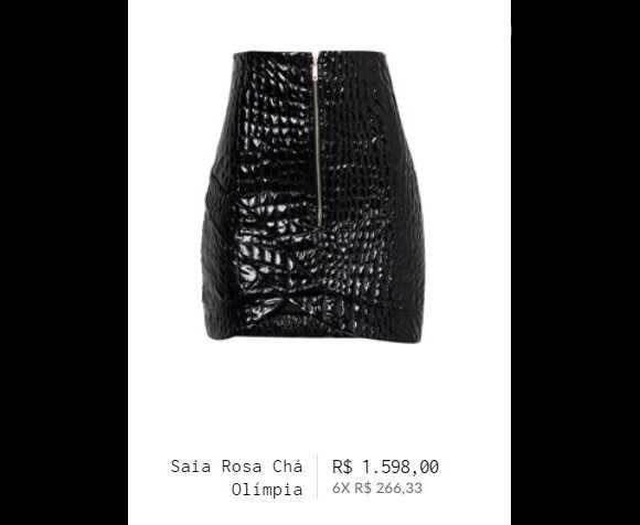 Saia assimétrica da grife Rosa Chá usada por Andressa Suita em Lisboa custa R$ 1.598