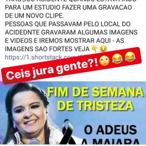 Fãs de Maiara lamentam morte da cantora neste domingo, dia 15 de setembro de 2019