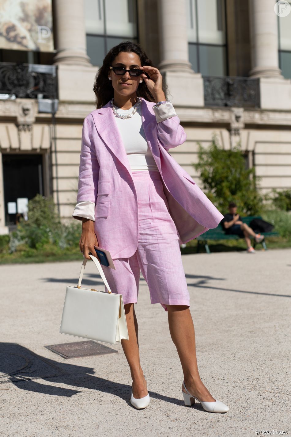 conjunto de blazer e bermuda