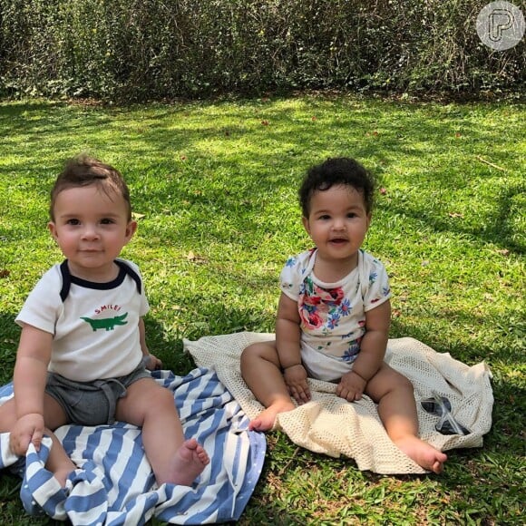 Antoine e Elise, filhos gêmeos de Erick Jacquin, comemoraram 1 ano