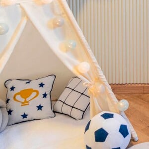 Veja decoração da cabana em novo quarto de Lucca, filho de Aline Gotschalg e Fernando Medeiros