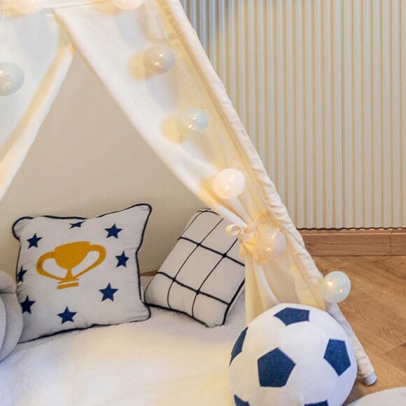Veja decoração da cabana em novo quarto de Lucca, filho de Aline Gotschalg e Fernando Medeiros