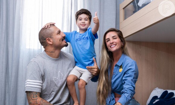 Aline Gotschalg e Fernando Medeiros presenteiam o filho, Lucca, com novo quarto