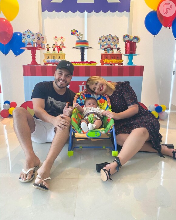 Marília Mendonça e Murilo Huff comemoram 4 meses do filho, Léo