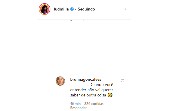 Ludmilla e a namorada, Brunna Gonçalves, reagiram após alfinetada por relacionamento