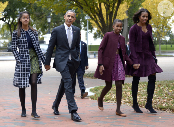 Michelle Obama e Barack Obama são pais de Sasha e Malia