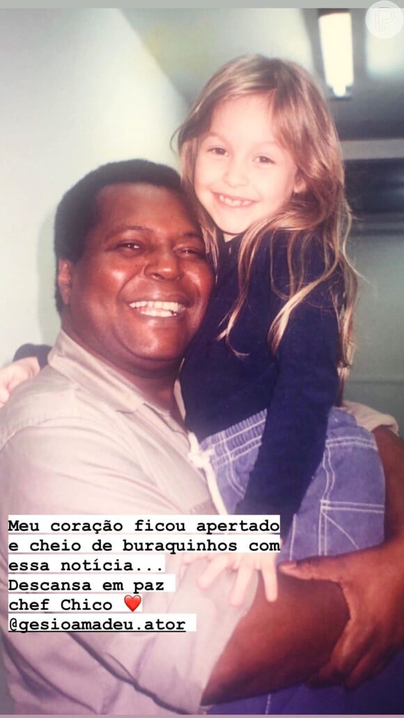 Morte de Gésio Amadeu é lamentada por Carla Diaz em post no Instagram Stories