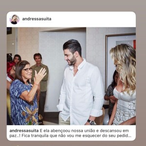 Andressa Suita recorda foto com a sogra, Sebastiana, em aniversário do marido, Gusttavo Lima