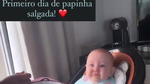 Vídeo: Ana Paula Siebert flagra reação de Vicky à papinha salgada