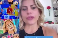 Vídeo: Karina Bacchi mostra reação do filho, Enrico, ao vê-la tomando torta na cara na TV