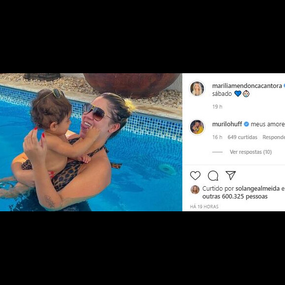 Murilo Huff comenta foto de Marília e Léo na piscina