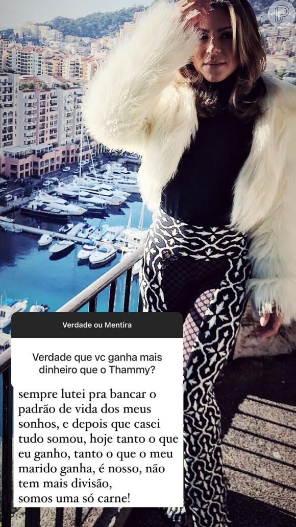 Andressa Ferreira comenta sobre vida financeira com Thammy Miranda