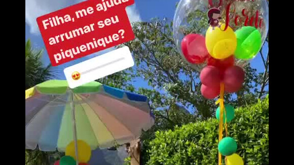 José Loreto organiza piquinique no aniversário de três anos da filha, Bella