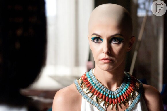 Para 'José do Egito', seu último trabalho na Record, Bianca fez uma maquiagem para parecer careca