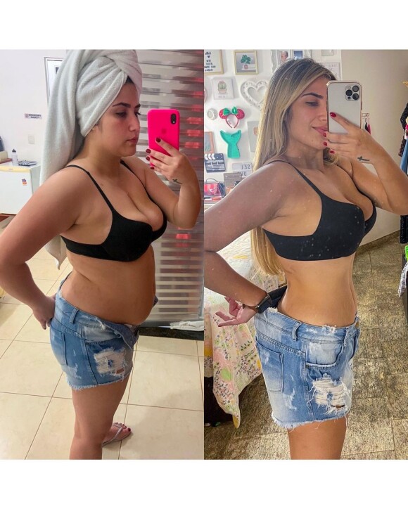 Jéssica Costa mostrou o antes e depois de seu corpo na web