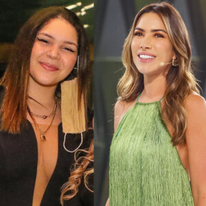 Aysha Benelli foi com a mãe, Simony, ao novo programa de Patricia Abravanel no SBT