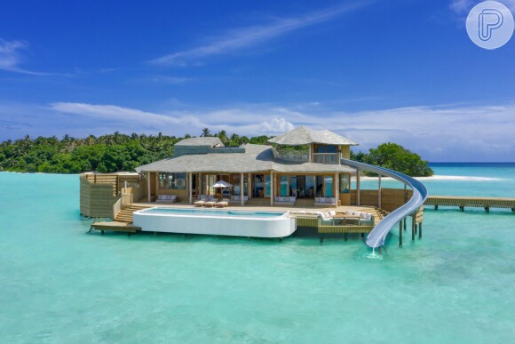 Sasha Meneghel e João Figueiredo estão hospedados no resort de luxo Soneva, nas Maldivas