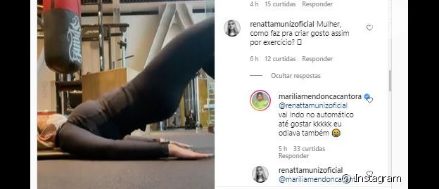 Marília Mendonça dá dica para internauta sobre vida fitness
