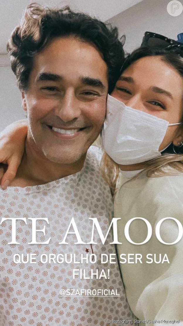 Luciano Szafir e Sasha se abraçam em 1ª foto após ator deixar UTI