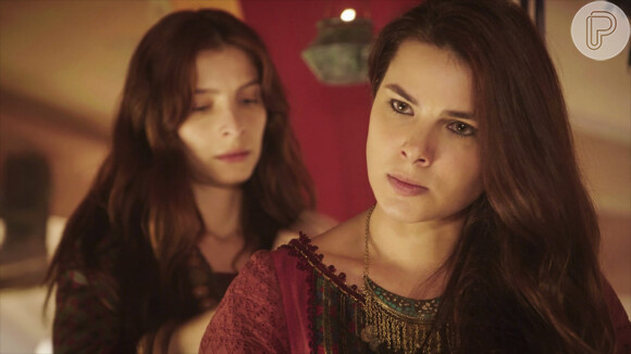 Na novela 'Gênesis', Raquel (Thais Melchior) e Lia (Michelle Batista) vão reforçar rivalidade na disputa pelo amor de Jacó (Miguel Coelho)