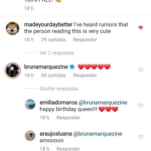 Bruna Marquezine comenta em postagem sobre amor