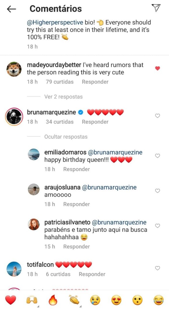 Bruna Marquezine comenta em postagem sobre amor
