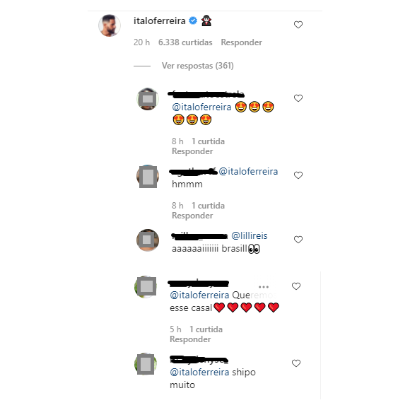 Fãs shippam Juliette com Ítalo Ferreira