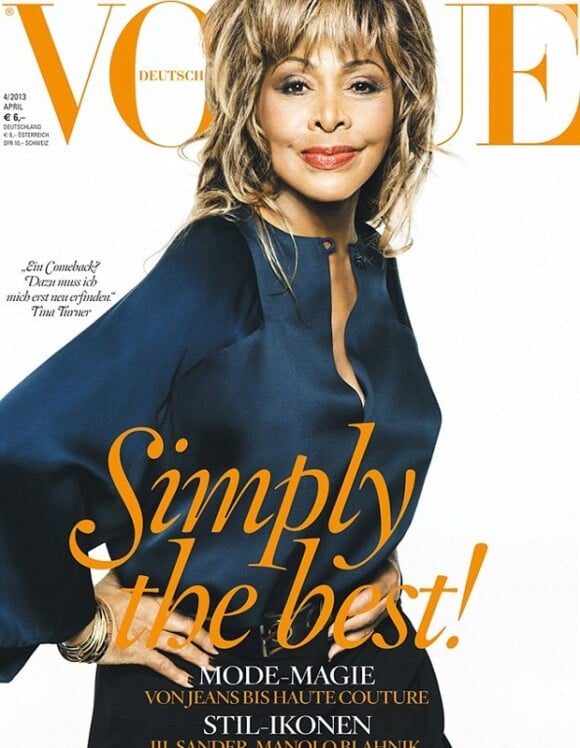 Tina Turner é capa da versão alemã da Vogue.
