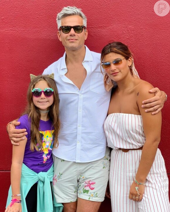 Otaviano Costa e as duas filhas Giulia, de 21 anos e Olívia, de 11