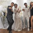 'Casamento às Cegas':   Hudson Mendes e Carolina Novaes festejam casamento com Camila Queiroz e Klebber Toledo  