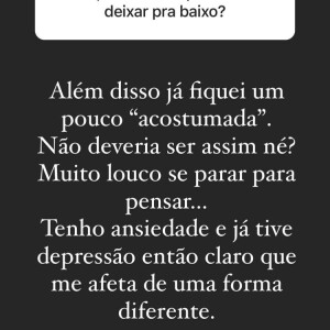 A modelo afirmou que está 'acostumada' com comentários negativos