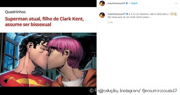 Maurício Souza em post homofóbico nas redes sociais