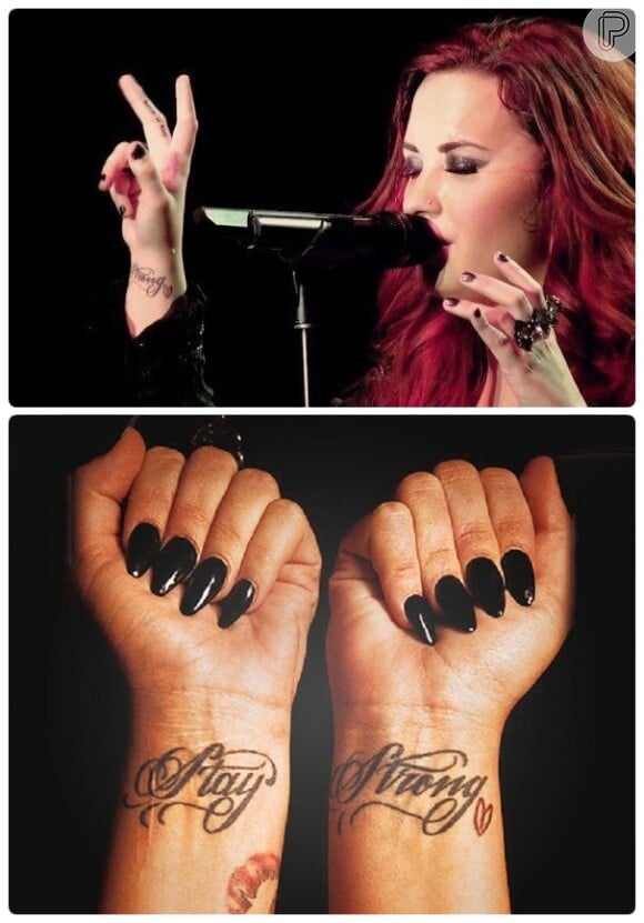 'Stay Strong' é tatuagem mais conhecida de Demi Lovato