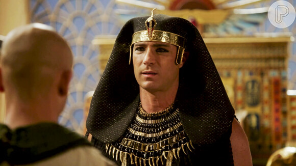 Reta final de 'Gênesis': Sheshi (Fernando Pavão) manda chamar José (Juliano Laham) para saber se os irmãos do governador estão de fato no Egito