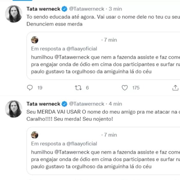 Tatá Werneck não se conteve com resposta
