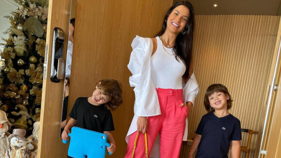 Filhos de Andressa Suita chamam atenção em fotos com a mãe: 'Parecem gêmeos'
