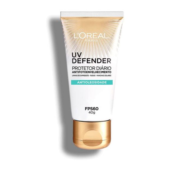 Pele bem protegida com o Protetor Solar Facial L'Oréal Paris UV Defender Antioleosidade FPS 60