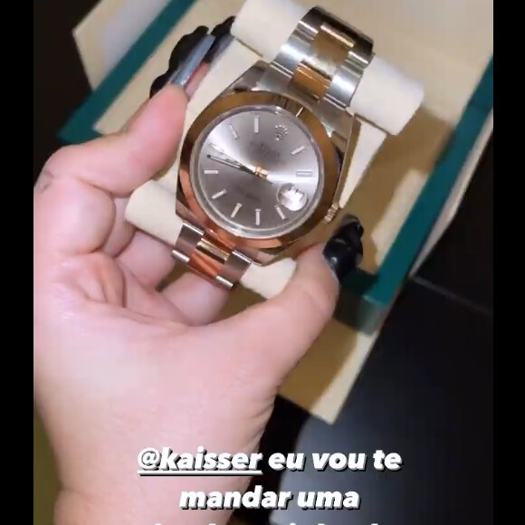 Gkay exibiu o relógio Rolex de R$ 72 mil que ganhou de aniversário