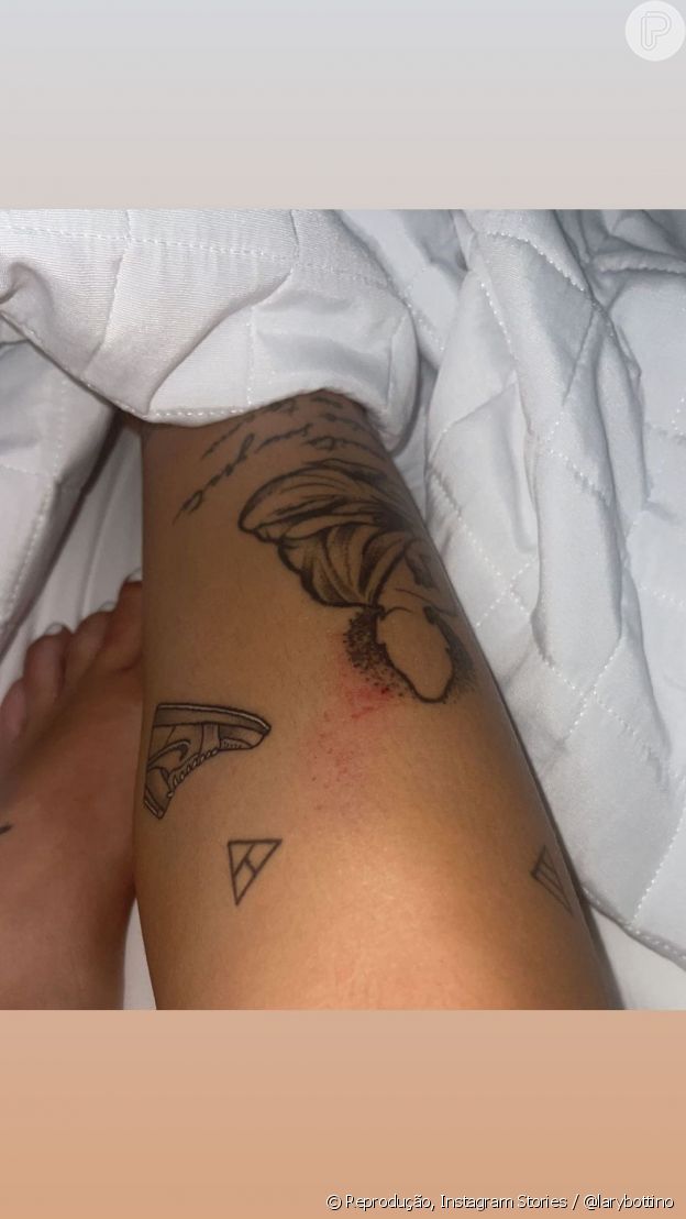 Lary Bottino mostra ferimentos nas pernas após confusão com Liziane Gutierrez em festa de 'A fazenda 2021'
