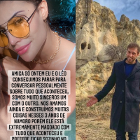 Leo Lins e Aline Mineiro conversam por seis horas após fim da relação: 'Ainda nos amamos'