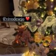 Deolane Bezerra filmou de perto os presentes embaixo de sua árvore de Natal, e foi possível ver sacolas da Lacoste, da Vivara e da Dolce &amp; Gabbana
