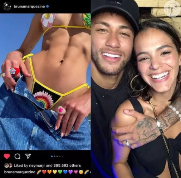 Neymar curtiu as fotos de Bruna Marquezine de biquíni