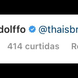 Rodolffo respondeu o comentário de Thais Braz com emojis de fogo e de um macaquinho com a boca tampada. Internautas ficaram atentos! 